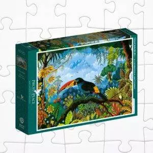 puzzle alain thomas toucan bleu 1000 pièces pieces&peace