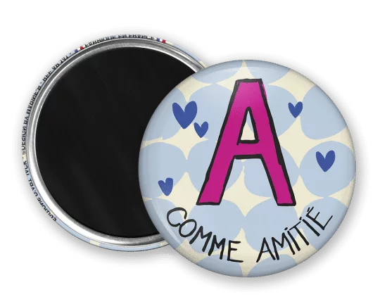 magnet rond a comme amitie