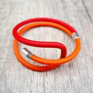 bracelet bicolore rouge orange